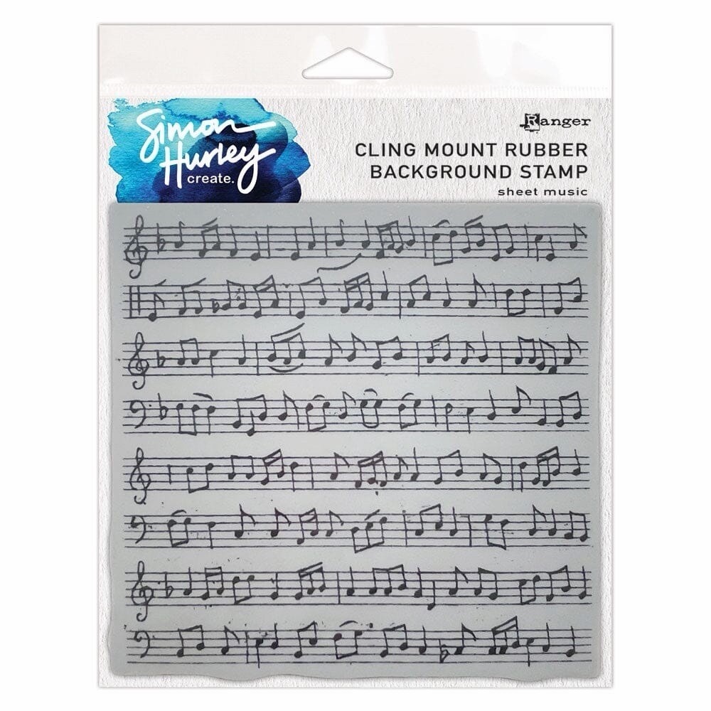 Simon Hurley create. Cling Rubber Background Stamp Sheet Music